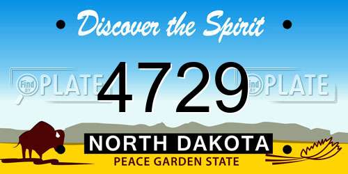 4729 North Dakota License Plate