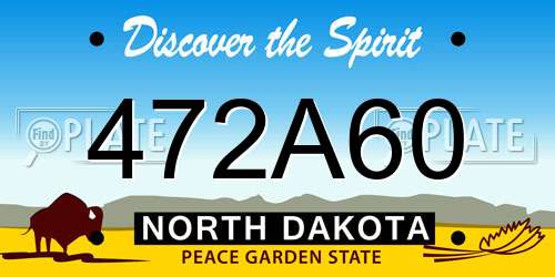 472A60 North Dakota License Plate