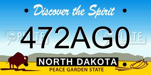472AG0 North Dakota License Plate