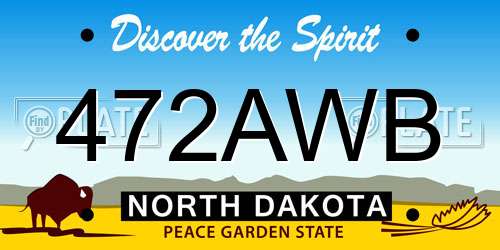 472AWB North Dakota License Plate