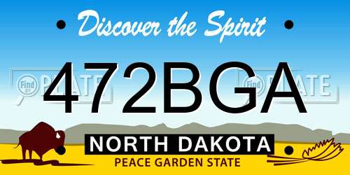 472BGA North Dakota License Plate