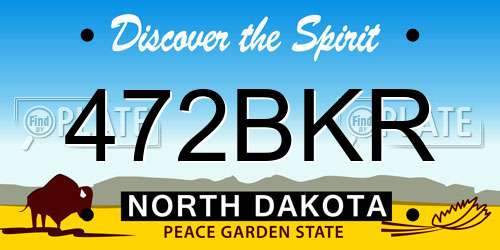 472BKR North Dakota License Plate