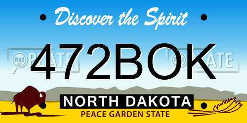 472BOK North Dakota License Plate