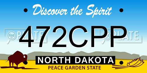 472CPP North Dakota License Plate