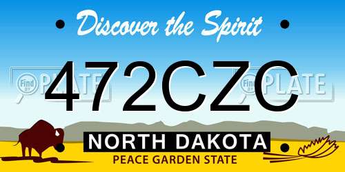 472CZC North Dakota License Plate