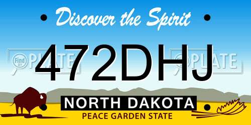 472DHJ North Dakota License Plate