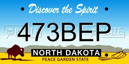 473BEP North Dakota License Plate