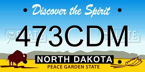 473CDM North Dakota License Plate