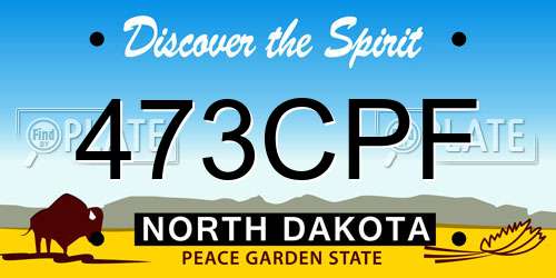 473CPF North Dakota License Plate