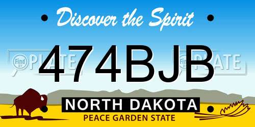 474BJB North Dakota License Plate