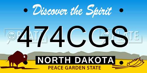 474CGS North Dakota License Plate