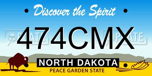 474CMX North Dakota License Plate