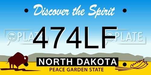 474LF North Dakota License Plate