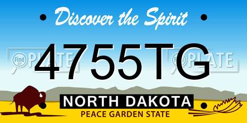4755TG North Dakota License Plate