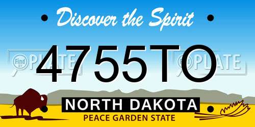 4755TO North Dakota License Plate