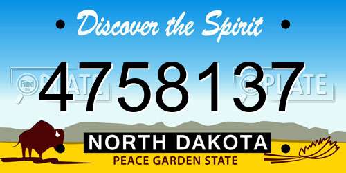 4758137 North Dakota License Plate