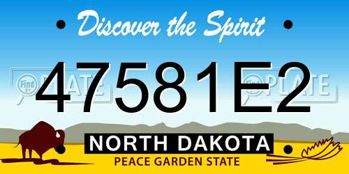 47581E2 North Dakota License Plate
