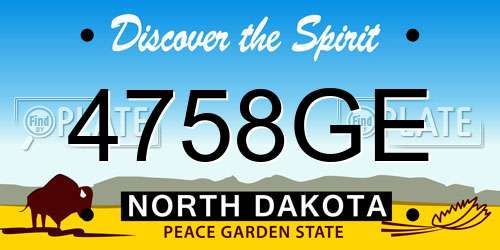 4758GE North Dakota License Plate