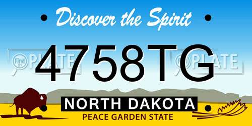 4758TG North Dakota License Plate