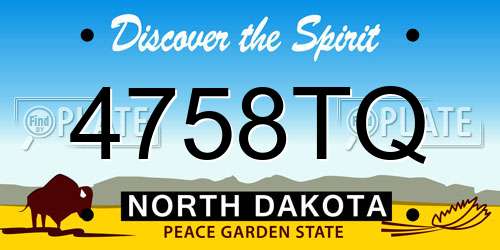 4758TQ North Dakota License Plate