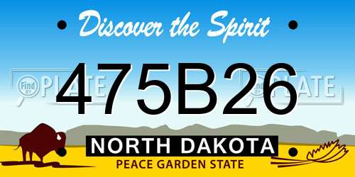 475B26 North Dakota License Plate