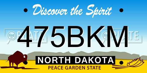 475BKM North Dakota License Plate