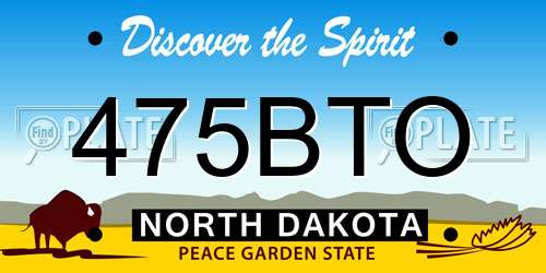 475BTO North Dakota License Plate