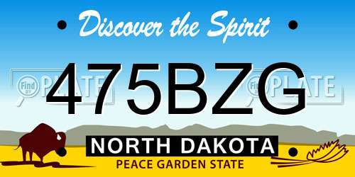 475BZG North Dakota License Plate