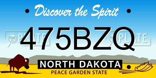 475BZQ North Dakota License Plate