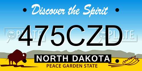 475CZD North Dakota License Plate