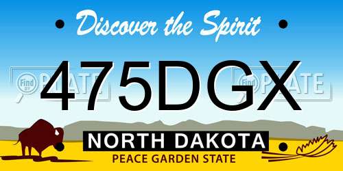 475DGX North Dakota License Plate