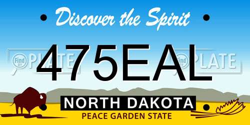 475EAL North Dakota License Plate