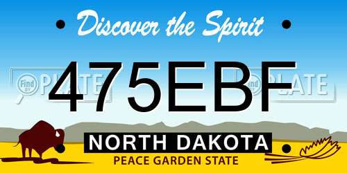 475EBF North Dakota License Plate