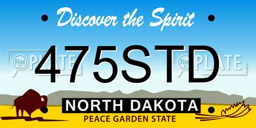 475STD North Dakota License Plate