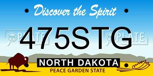 475STG North Dakota License Plate