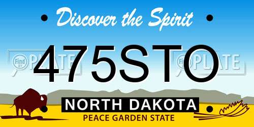 475STO North Dakota License Plate