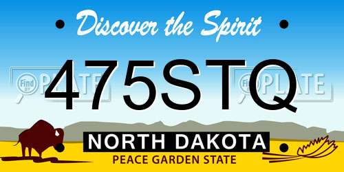 475STQ North Dakota License Plate