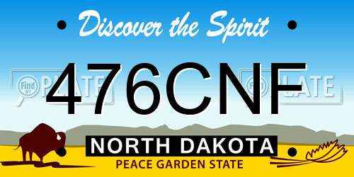 476CNF North Dakota License Plate