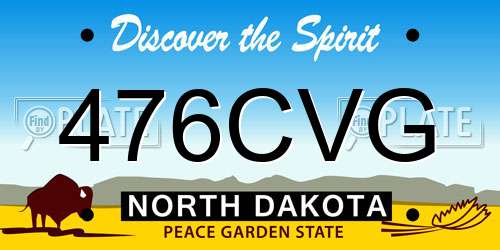 476CVG North Dakota License Plate