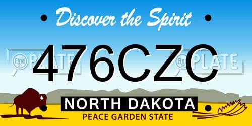 476CZC North Dakota License Plate