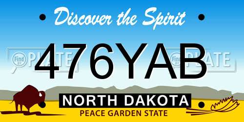 476YAB North Dakota License Plate