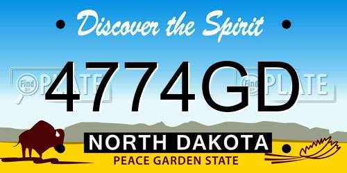 4774GD North Dakota License Plate