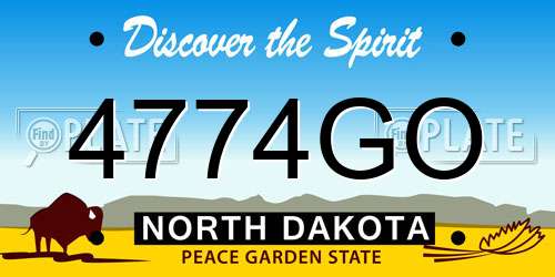 4774GO North Dakota License Plate