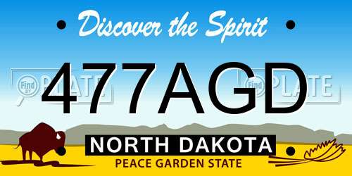 477AGD North Dakota License Plate