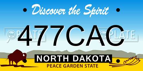 477CAC North Dakota License Plate