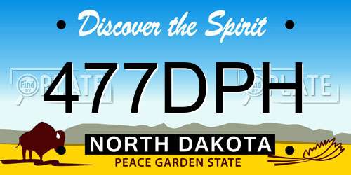 477DPH North Dakota License Plate
