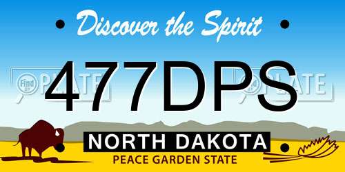 477DPS North Dakota License Plate