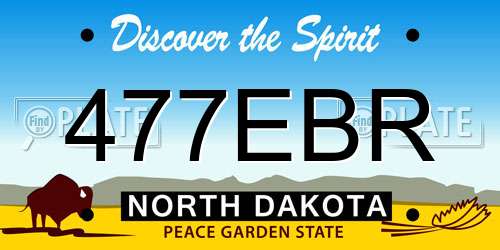 477EBR North Dakota License Plate