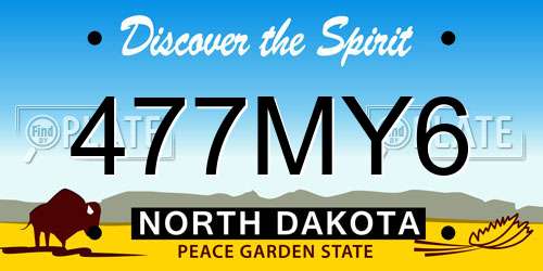 477MY6 North Dakota License Plate