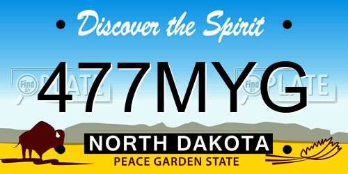 477MYG North Dakota License Plate